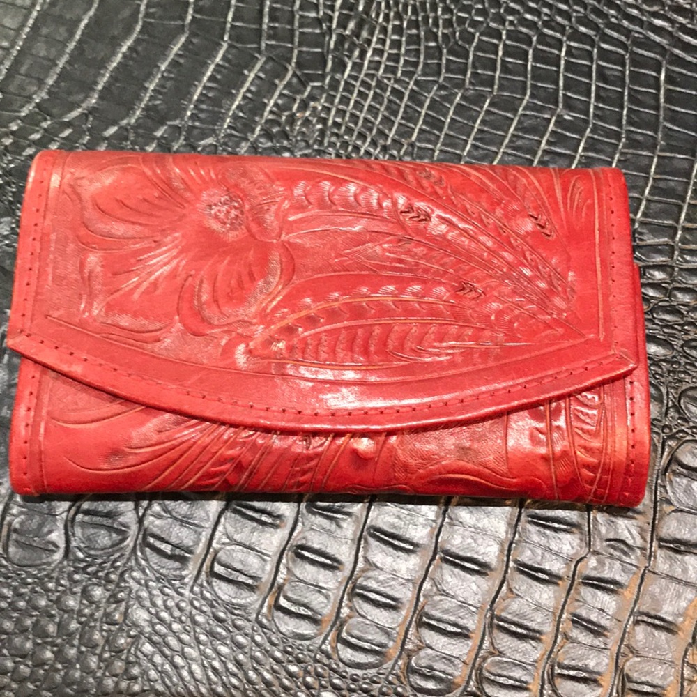 Vintage tooled leather wallet